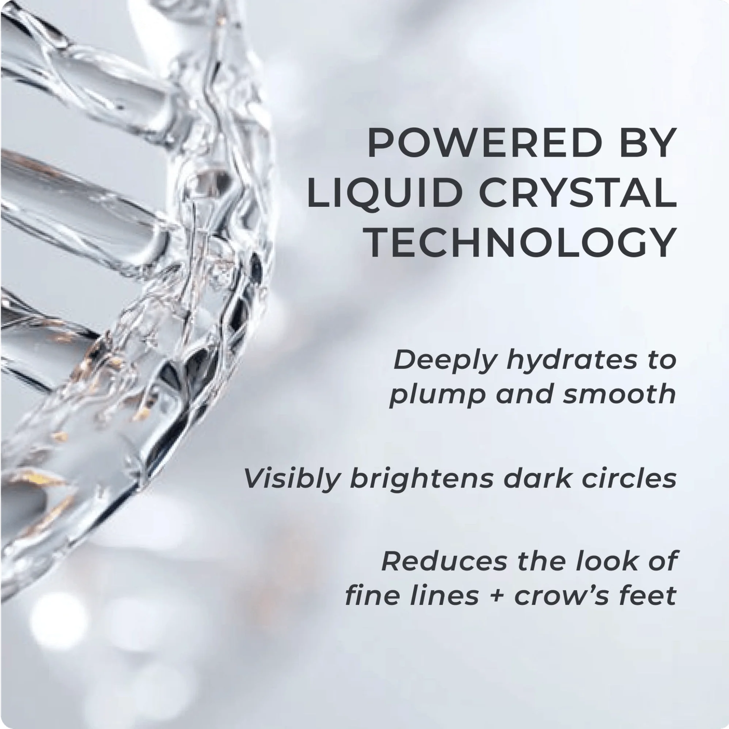 Product with liquid crystal technology text on a light background