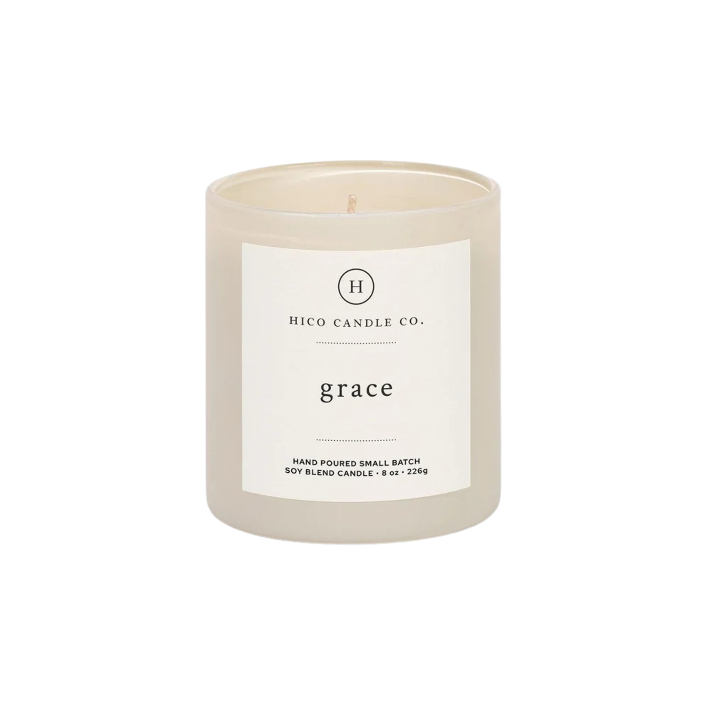 Hico Candle Co. Grace Candle — hand poured soy blend candle with floral fragrance available at Bauhaus Salon + Spa in Lake Charles