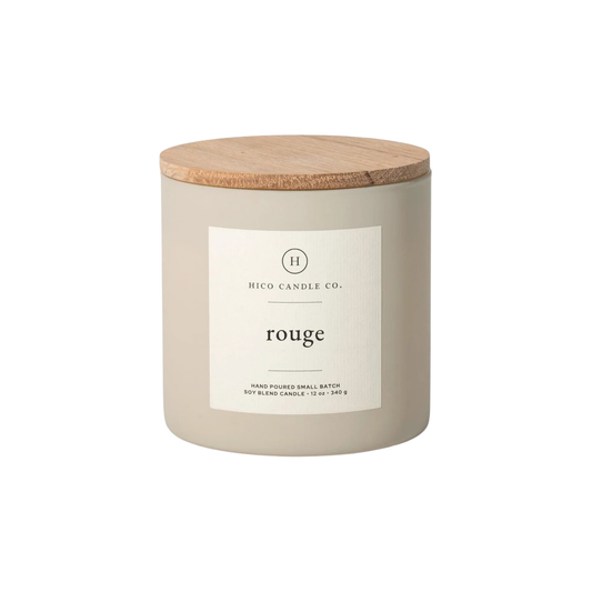 Hico Candle Co. Rouge Double Wick Candle — luxury soy blend candle inspired by Baccarat Rouge 540 available at Bauhaus Salon + Spa in Lake Charles