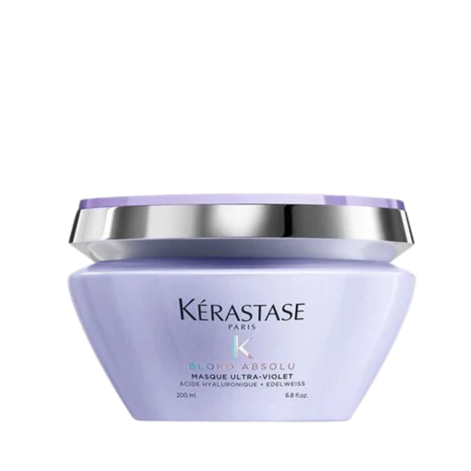 Kérastase Blond Absolu Masque Ultra-Violet — anti-brass purple hair mask for blonde hair available at Bauhaus Salon + Spa in Lake Charles