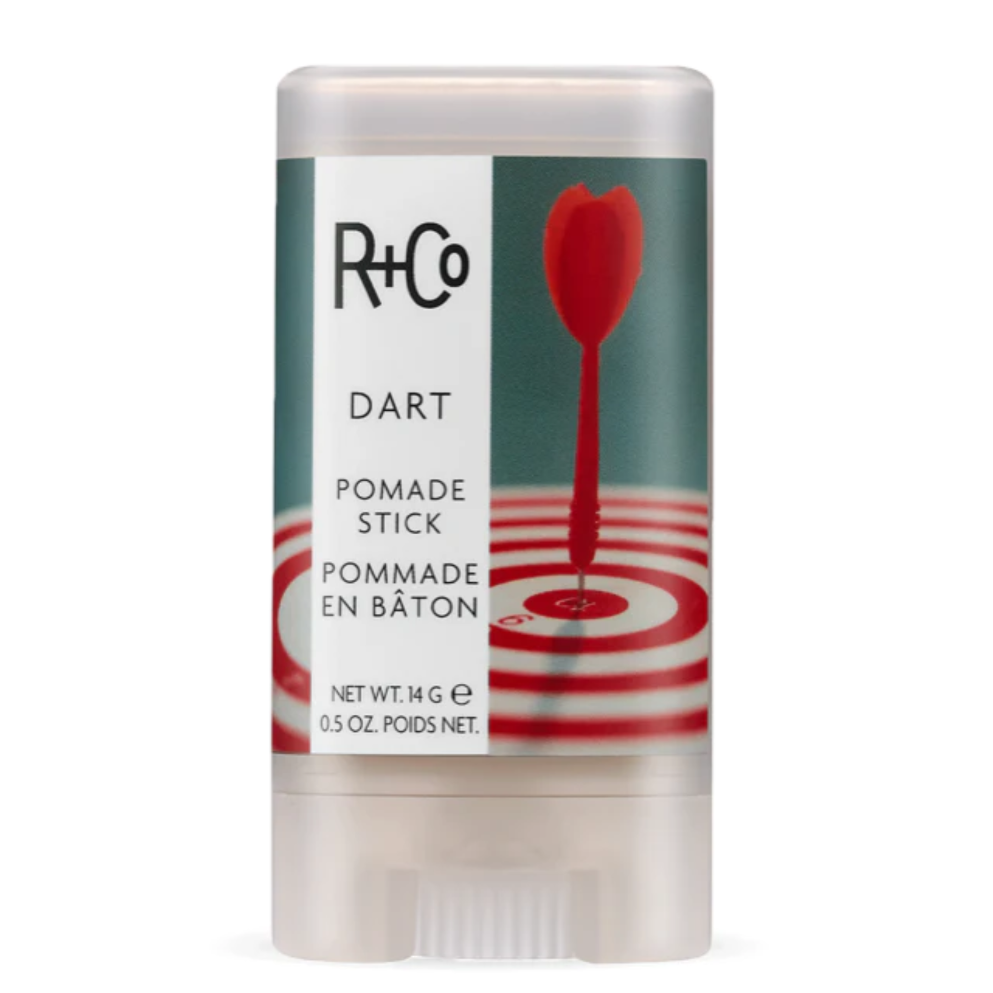 R+Co DART Pomade Stick for smoothing flyaways and adding texture—available at Bauhaus Salon + Spa Lake Charles.