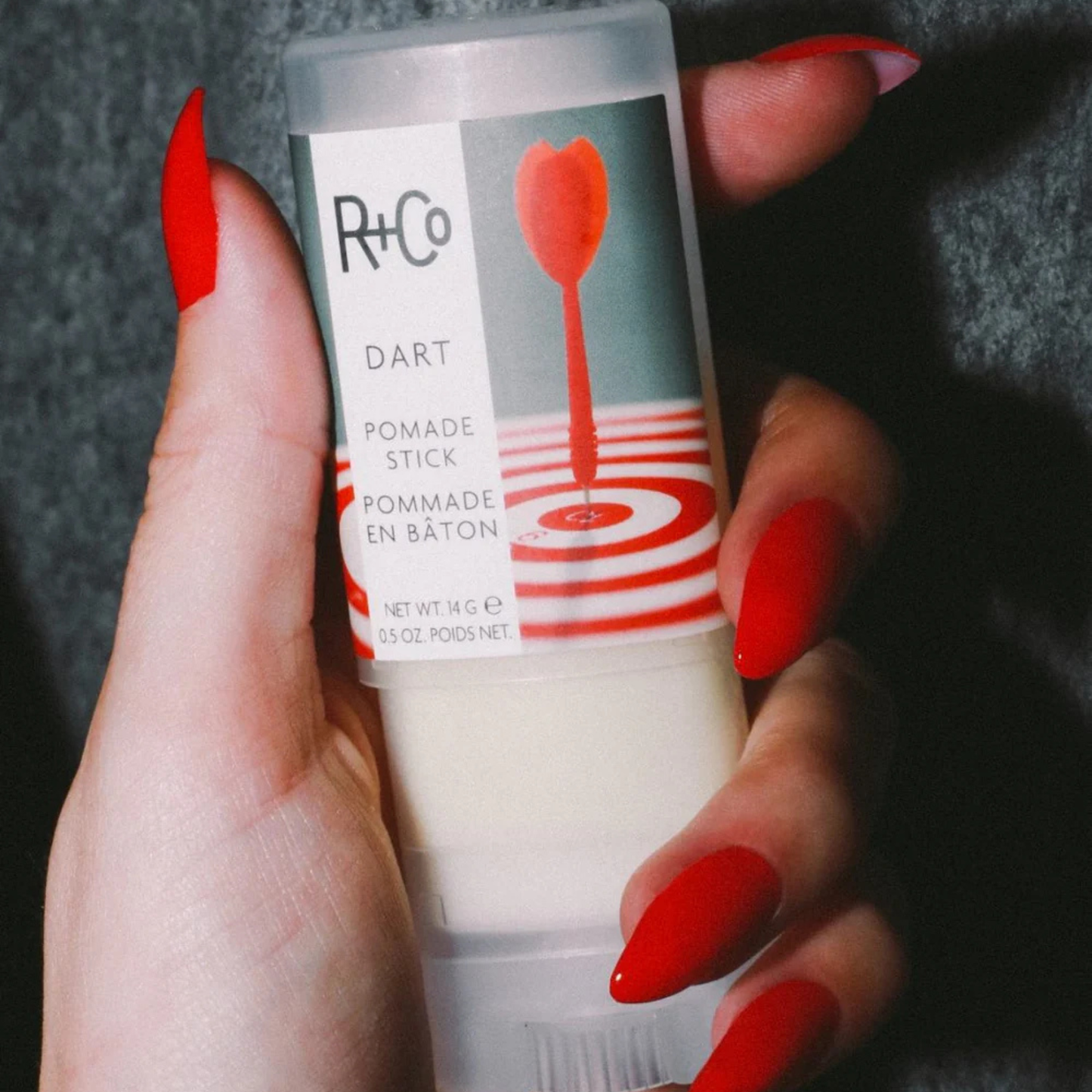 R+Co styling collection featuring DART Pomade Stick for sculpting and polishing—Bauhaus Salon + Spa Lake Charles.