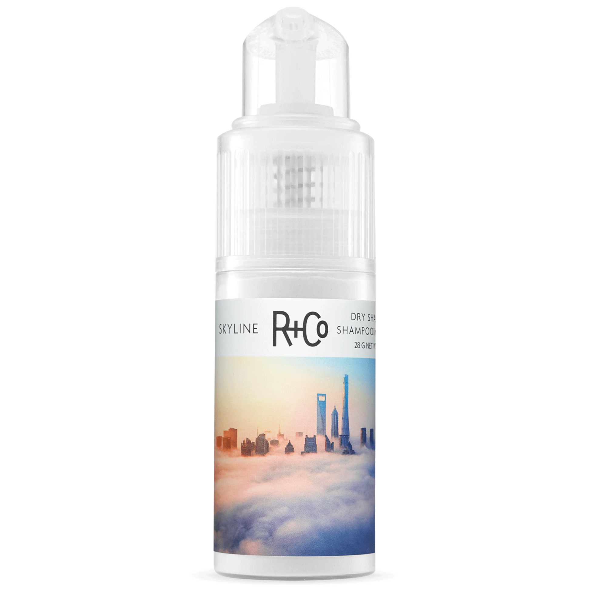 R+Co Skyline Dry Shampoo Powder absorbs oil and adds texture — available at Bauhaus Salon + Spa Lake Charles.