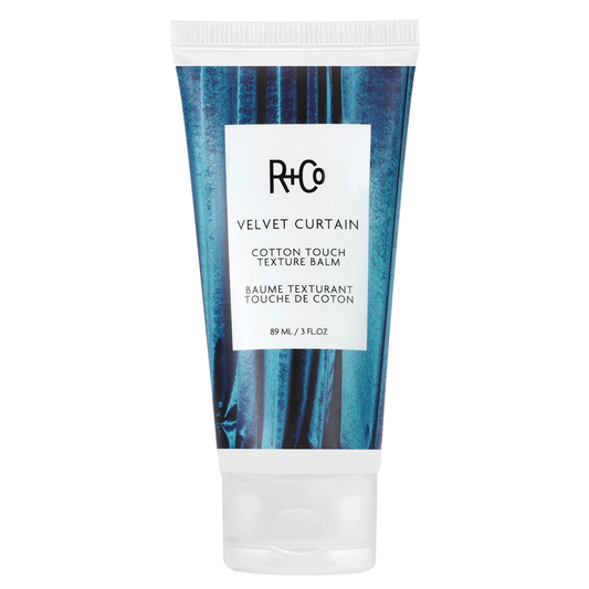 R+Co VELVET CURTAIN Cotton Touch Texture Balm creates soft, piecey second-day texture — available at Bauhaus Salon + Spa Lake Charles.